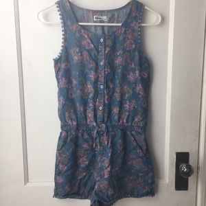 Epic Threads Blue Floral Girls Romper Size Large